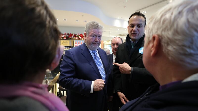 Taoiseach  Leo Varadkar during his visit to Dublin Fingal with byelection candidate Senator James Reilly. Photograph: Nick Bradshaw