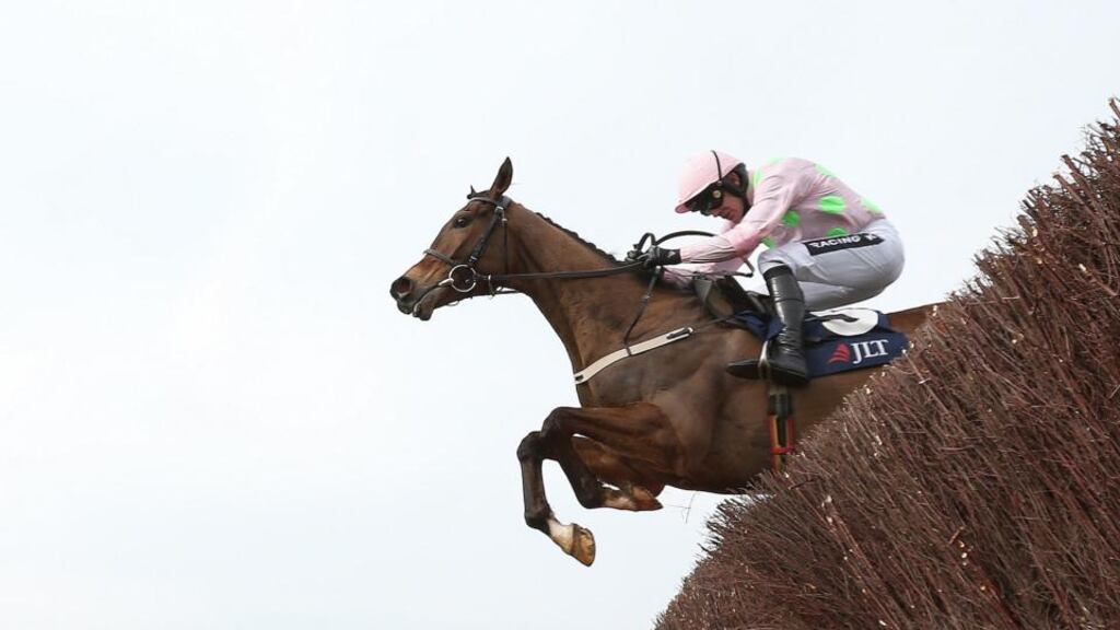 Ruby Walsh on Vautour on his way to winning the JLT Novices’ Chase. Photograph: Matthew Childs/Reuters