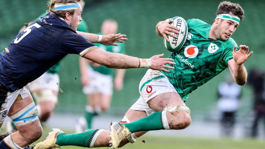 Caelan Doris has become a starter in the Irish backrow. Photograph: Dan Sheridan/Inpho