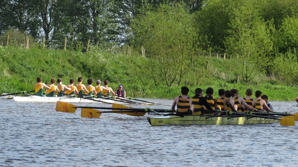 In the men’s junior 18 eight on Saturday, RBAI beat the hosts at Portadown. Photograph: Liam Gorman.