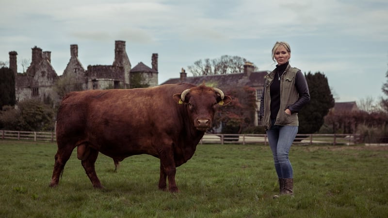 Beef farmer Eavaun Carmody with one of her Dexter herd in Co Tipperary