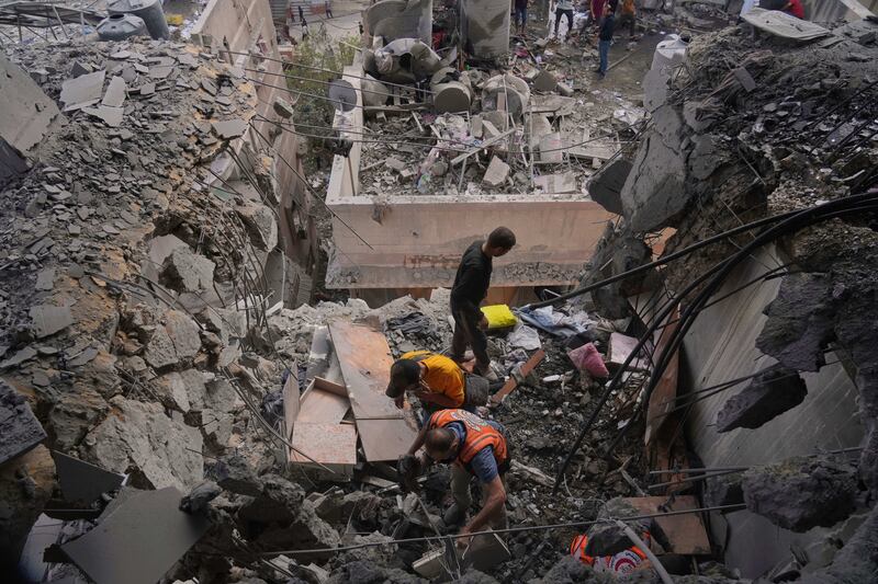 The aftermath of an Israeli air strike in the Gaza Strip. Photograph: AP