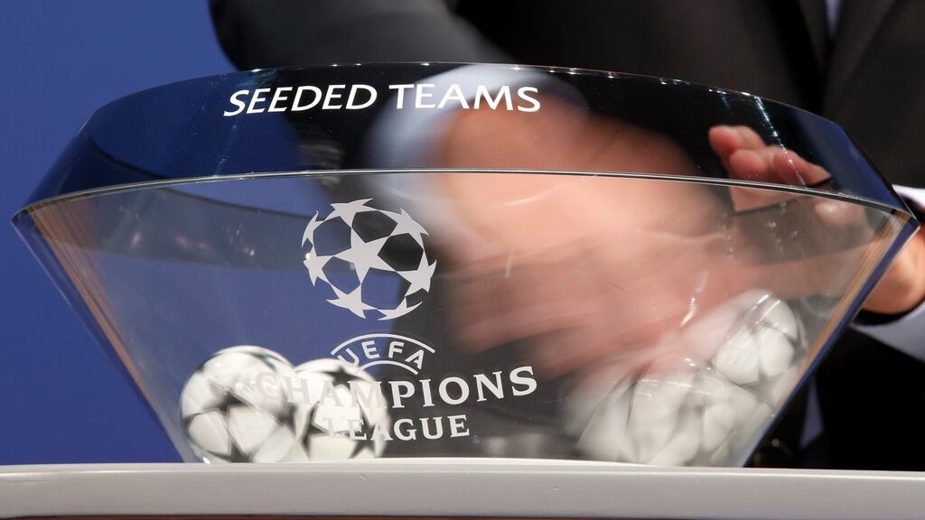 Irish clubs enjoyed mixed fortunes in the draws for the Champions League and Europa League at Uefa headquarters in Nyon, Switzerland. Photograph: Salvatore Di Nolfi/EPA
