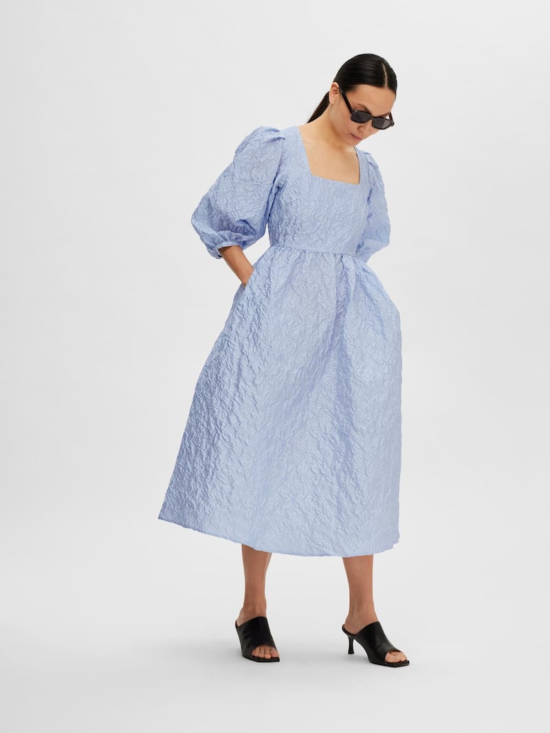 It's all about shape this season. Puff sleeve dress, €149.99, Selected Femme, Leonies