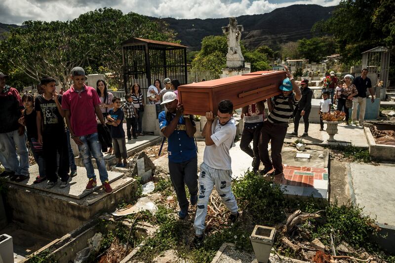 The graveside funeral and burial of Jesús Contreras.