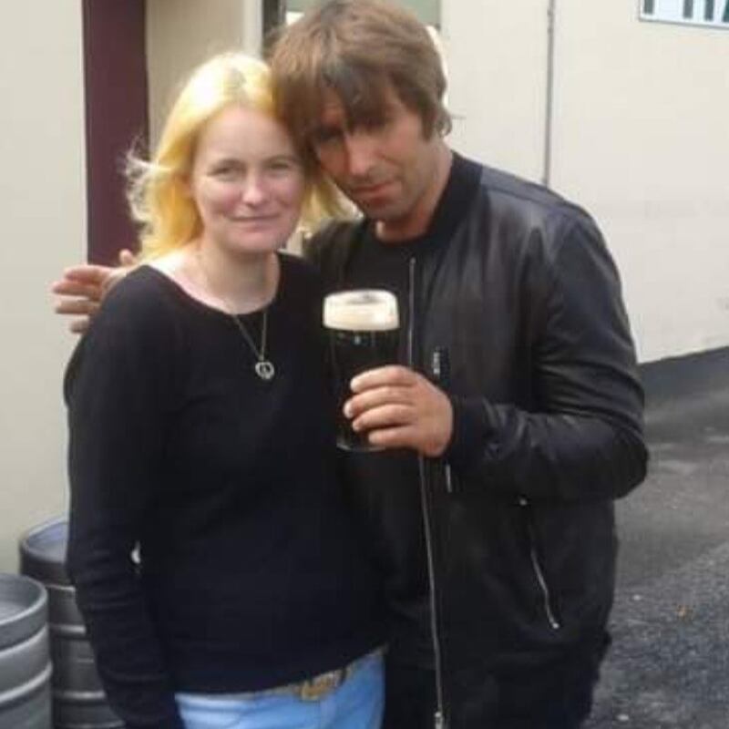 Olive Durcan with Liam Gallagher in Charlestown in 2015