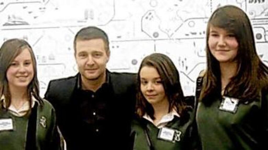 From left: Nicole King, RTÉ’s Aidan Power, Sarah Giltinan and Megan Dalton Rafferty