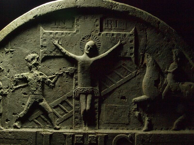 Carved stone at Preban graveyard