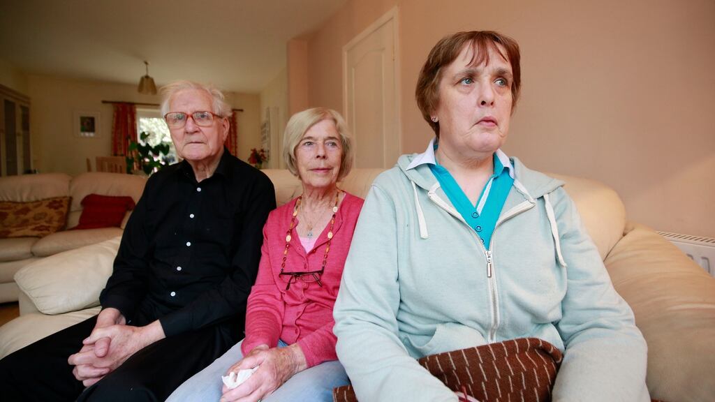 Michael and Theresa Kinsella (82 and 79) are the carers for their daughter Fiona (52). Theresa has been diagnosed with dementia. Photograph: Nick Bradshaw
