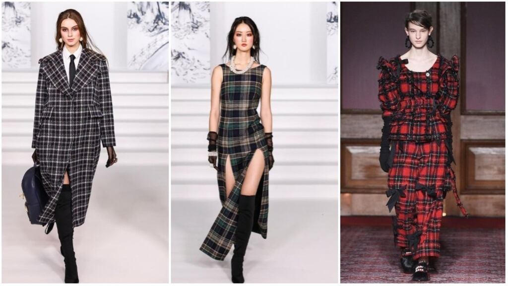 Check mates: designs from Paul Costelloe and Simone Rocha (far right)