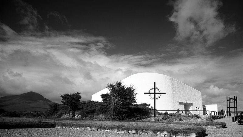 St Michael’s Church, Creeslough, Donegal, inspired by ‘Notre-Dame-du-Haut’, Ronchamp 1990 . Architect Liam McCormick. Photograph: Henk Snoek/Riba British Architectural Library Photographs Collection