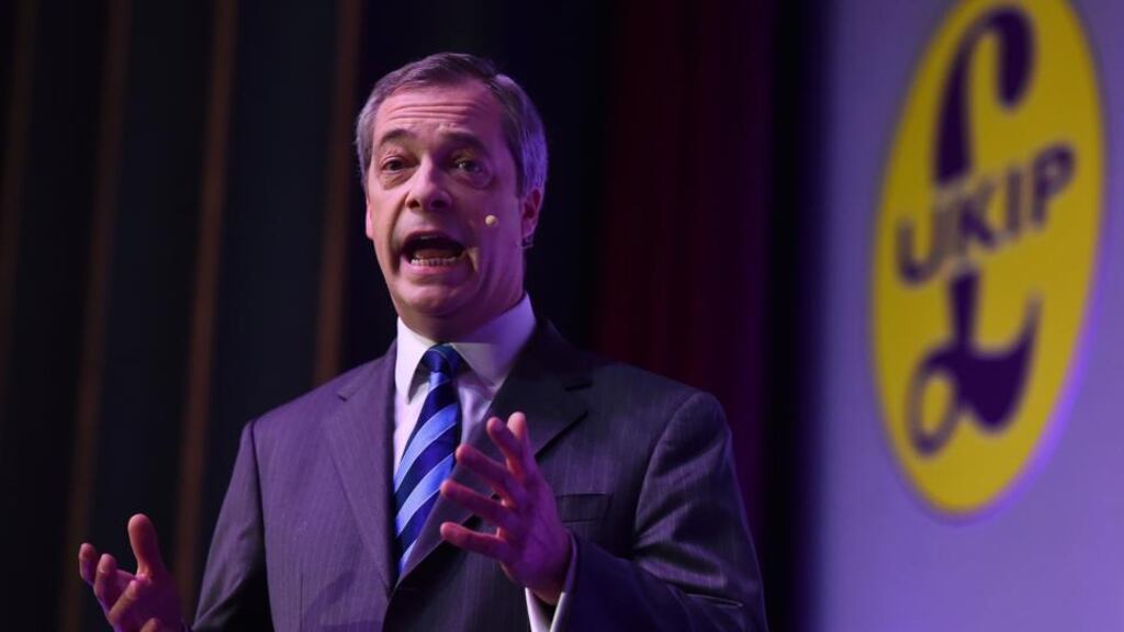 UKIP leader Nigel Farage said his party wanted to get the number of immigrants coming to Britain back to “normality.” Photograph: Ben Stansall/AFP/Getty Images