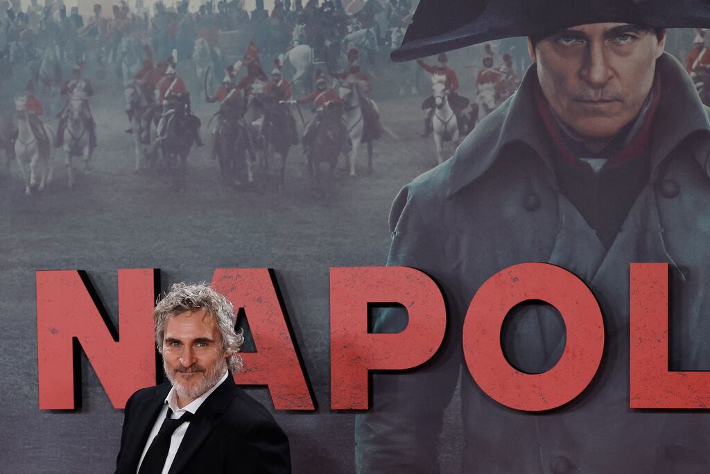 Joaquin Phoenix at a photocall for Napoleon, in Madrid on November 20th. Photograph: Oscar del Pozo/AFP via Getty