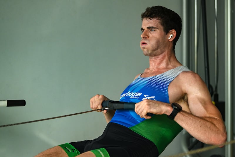 Philip Doyle: the Belfast man, along with Daire Lynch, finished third in the men’s double scull at last year’s World Championship, thus securing their passage to Paris. Photograph: Brendan Moran/Sportsfile