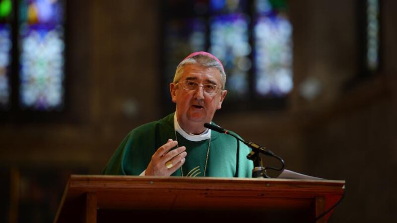 Archbishop Diarmuid and Eamon Martin celebrating Mass in St. Savior’s Church, Dominick St before the before the Rally for Life. Photograph: Alan Betson /The Irish Times