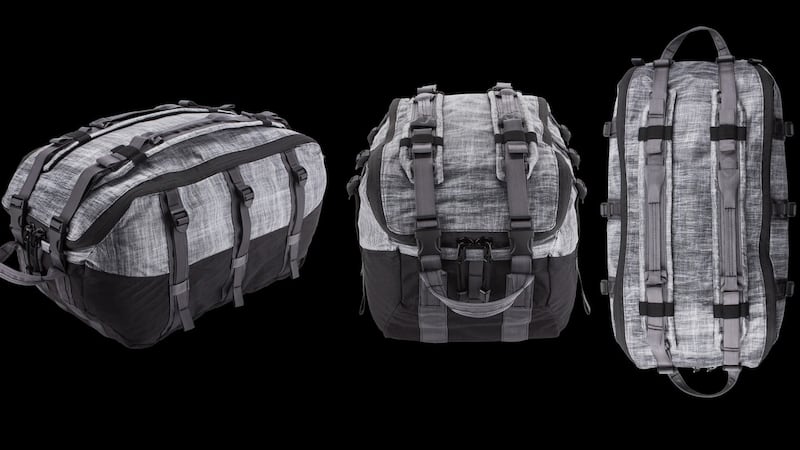 The Axis 3-Way Expedition Duffel is water and abrasion resistant, and made from a type of high-tech reinforced sail fabric that keeps it light