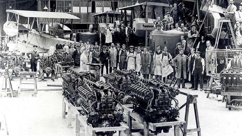 The Eagle engine manufacturing team at Rolls-Royce in Derby, England. Photograph courtesy of Rolls-Royce Heritage Trust