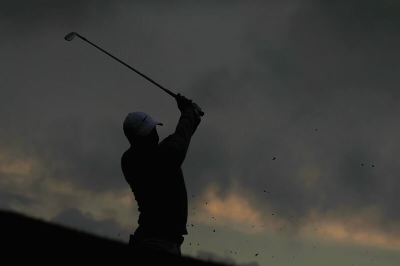 Rory McIlroy strikes the ball on Day One of the Open at Royal Portrush. Photograph: Christian Petersen/Getty Images