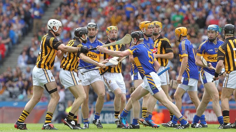 A fight breaks out in the opening minutes during the game against tipperary in 2012. Photo: Lorraine O’Sullivan/Inpho