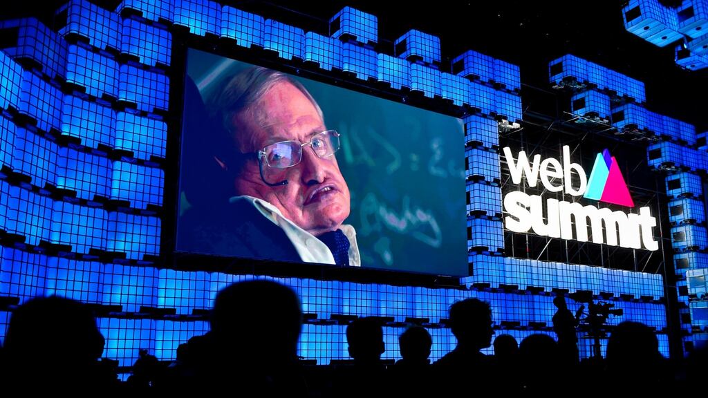British  theoretical physicist and author Stephen Hawking:  he said artificial intelligence could be “be the best or worst thing to ever happen to humanity” during his keynote speech at the Web Summit in Lisbon, Portugal. Photograph: Patricia De Melo Moreira/AFP/Getty Images