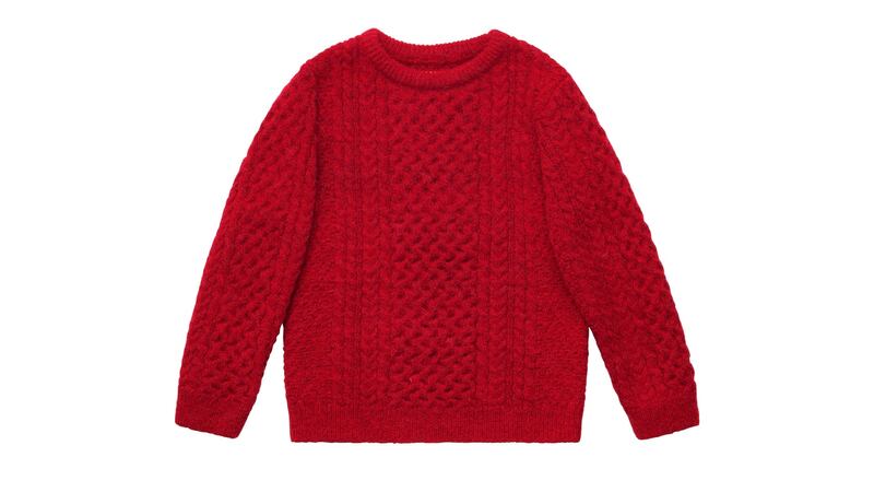 Children’s red Aran knit, €39.99.