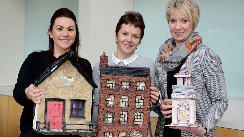 Members of the 1916 Sackville Street Art Project: from left, Miriam Griffin, Sharon Harris-Byrne and Ciara O’Keeffe. Photograph: Dave Meehan