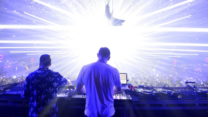 Andy Ferguson and Matt McBriar of Bicep will perform live from London’s Saatchi Gallery, with visuals by Black Box Echo, for their online concert. Photograph: Matt Cowan/Getty