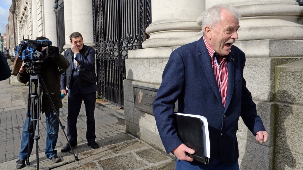 Election 2016: Finian McGrath of The Independent Alliance arriving for talks with the Fine Gael negotiating team at Government Buildings. Photograph: Eric Luke/The Irish Times