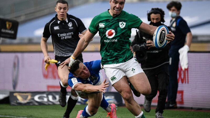 James Lowe was unfortunate not to score a try in Rome. Photograph: Getty Images