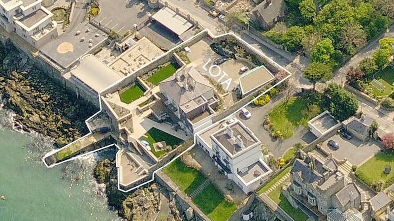 Aerial view of Lota, on 26 Coliemore Road, Dalkey, Co Dublin.