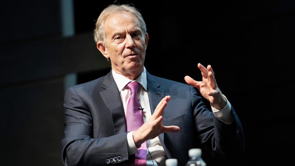 Former British prime minister Tony Blair said that in pursuing his vision of putting America first, Donald Trump was taking a very short-term view of his country’s interests. Photograph: Keld Navntoft/EPA