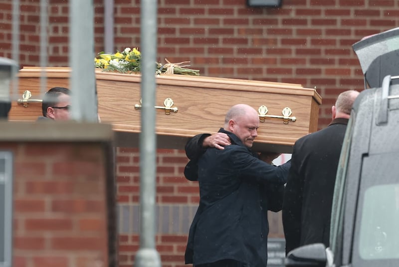 The funeral service of Patricia 'Patsy' Aust at St Andrew Presbyterian Church in Bangor. Photograph: Liam McBurney/PA
