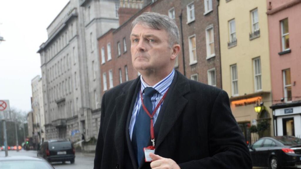 GSOC chairman Simon O’Brien  arriving at  Leinster House yesterday. Photograph: Brenda Fitzsimons