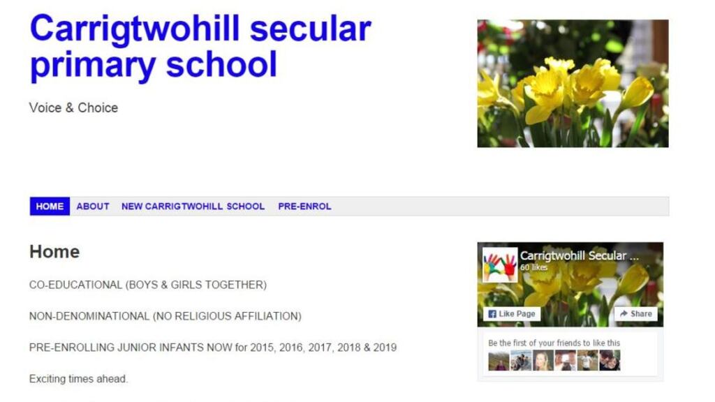 Image from a website promoting a proposal for a secular primary school in Carrigtwohill, Co Cork.