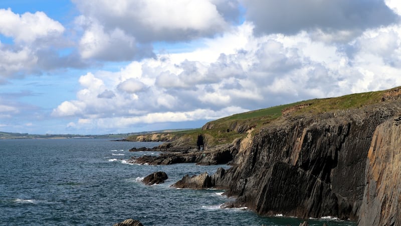 Start your walk along the clifftop path that runs east from the corner of Garrettstown beach