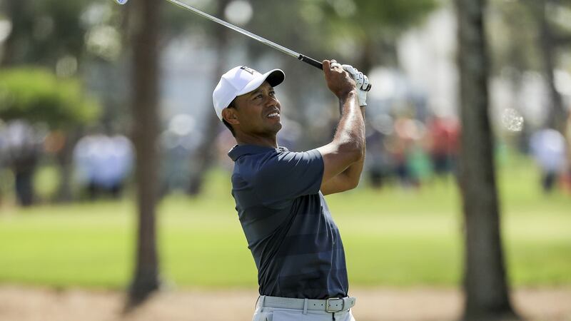 Woods looked in control during an impressive third round. Photo: Mike Ehrmann/Getty Images