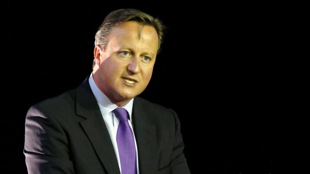 David Cameron speaking in Newton Aycliffe, Durham, yesterday. Photograph: Luke MacGregor/Bloomberg
