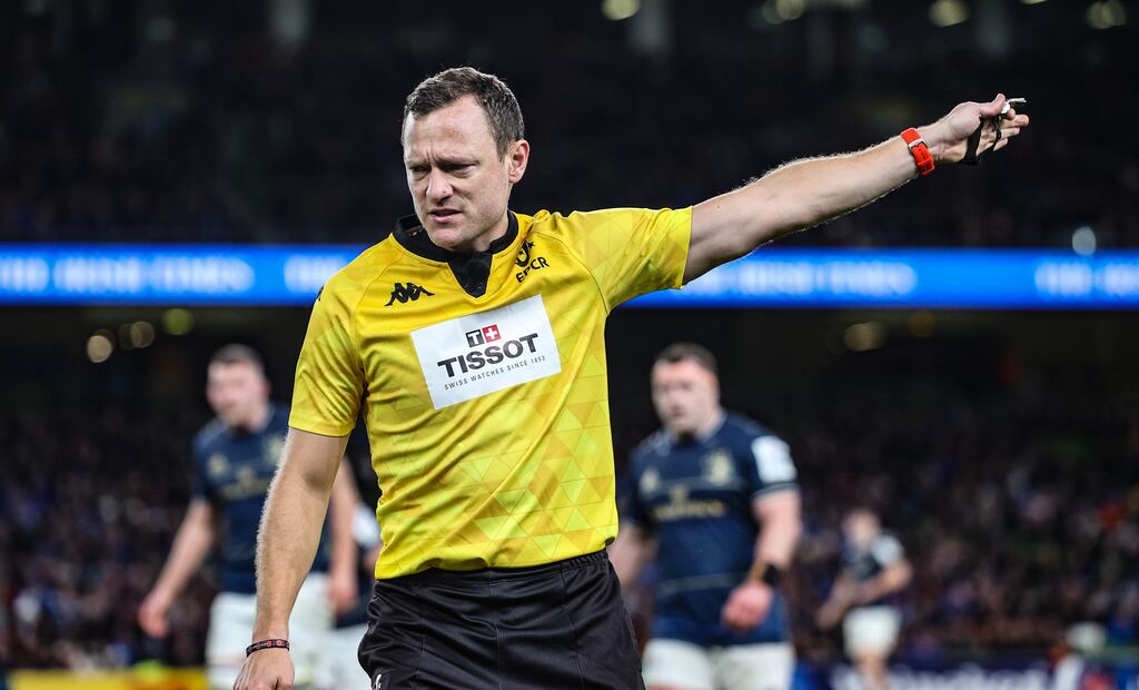 Matthew Carley will take charge of the Investec Champions Cup final between Leinster and Toulouse at Tottenham Hotspur Stadium. Photograph: Billy Stickland/Inpho