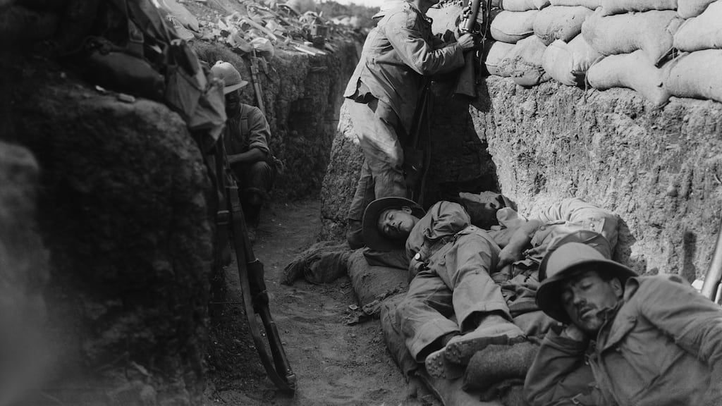 Royal Irish Fusiliers at Gallipoli in 1915. Photograph: Lt Ernest Brooks/IWM via Getty Images