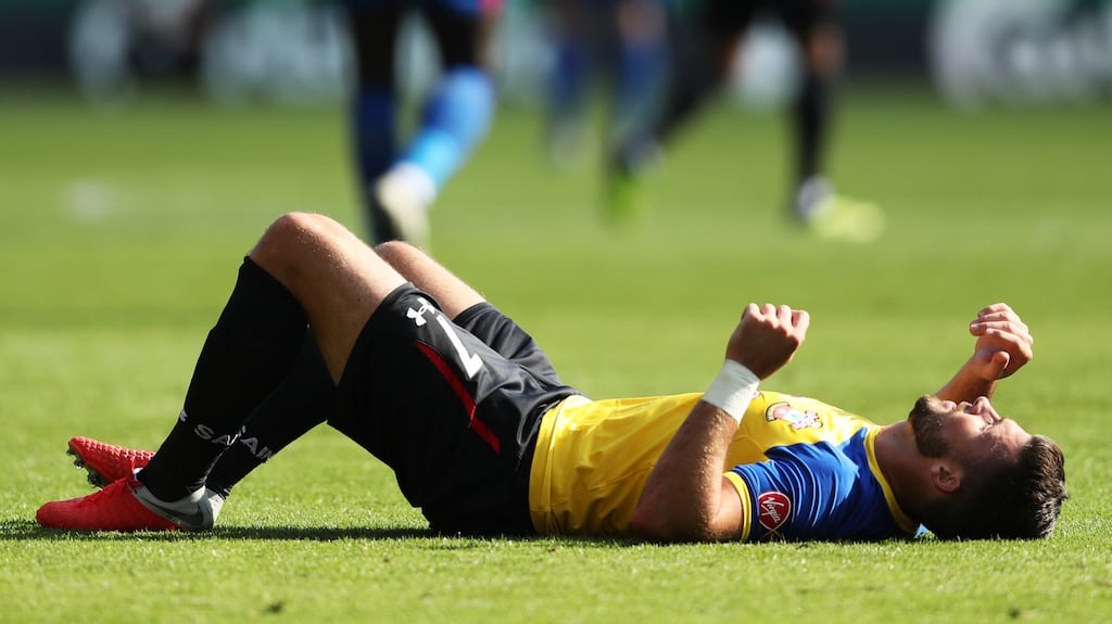 Shane Long will miss Ireland’s fixtures against Wales and Poland with a foot injury. Photograph: Christopher Lee/Getty