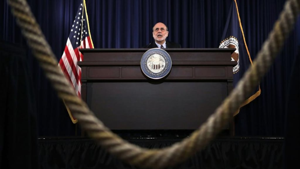 Federal Reserve Board chairman Ben Bernanke: in testimony to Congress last month, he noted: “The Congressional Budget Office estimates that the deficit reduction policies in current law will slow the pace of real GDP growth by about 1-1 percentage points during 2013, relative to what it would have been otherwise.” Photograph: Alex Wong/Getty Images