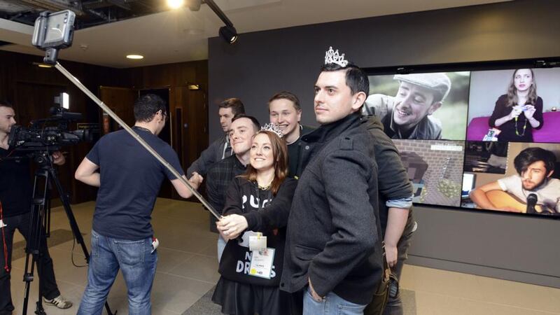 ‘I started by just pointing a camera at my face and talking . . . YouTube helped me become the person I am,’ says James Mitchell (wearing tiara). Photograph: Dave Meehan