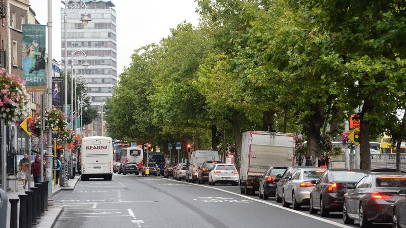 Traffic on Bachelor’s Walk in Dublin. Photograph: Dara Mac Dónaill