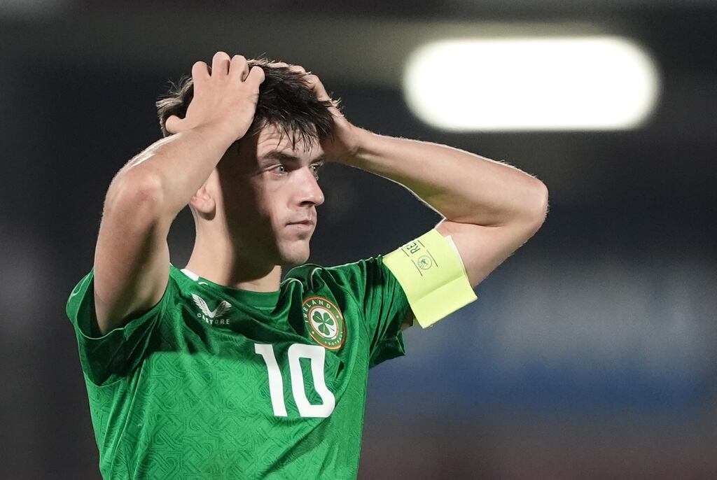 Republic of Ireland's Andrew Moran following their 1-1 draw against Norway in the Uefa Euro U21 Championship qualifier. Photograph: Brian Lawless/PA