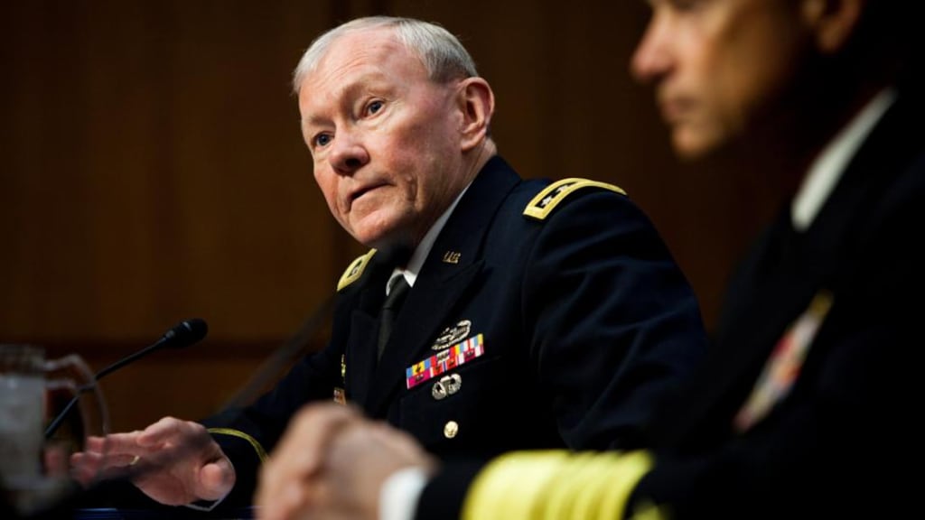 Chairman of the joint chiefs of staff Gen Martin Dempsey, in a letter to the chairman of the US Senate armed services committee, warned against intervention in the Syrian conflict. Photograph: Christopher Gregory/The New York Times