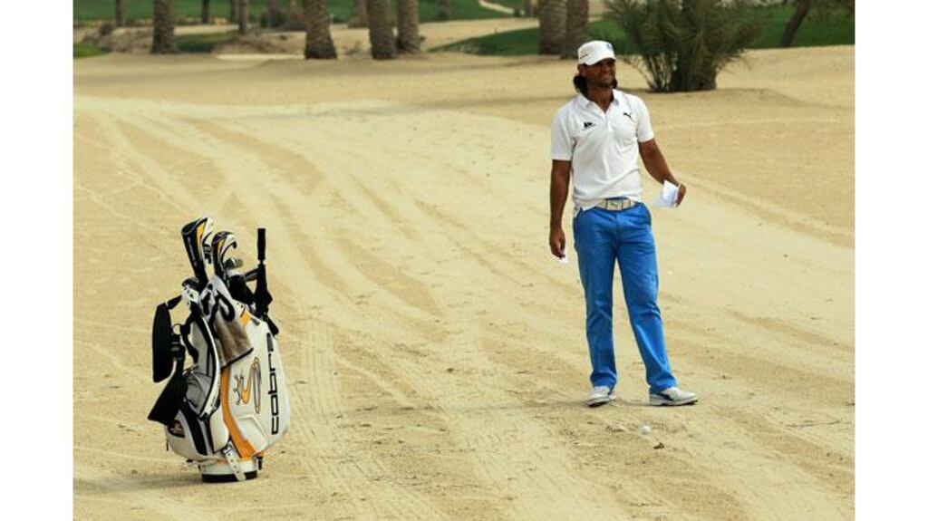 Sweden's Johan Edfors prepares to play his second shot from the waste sand at the ninth hole during the first round of the Volvo Golf Champions at Royal Golf Club in Bahrain. Photograph: David Cannon/Getty Images