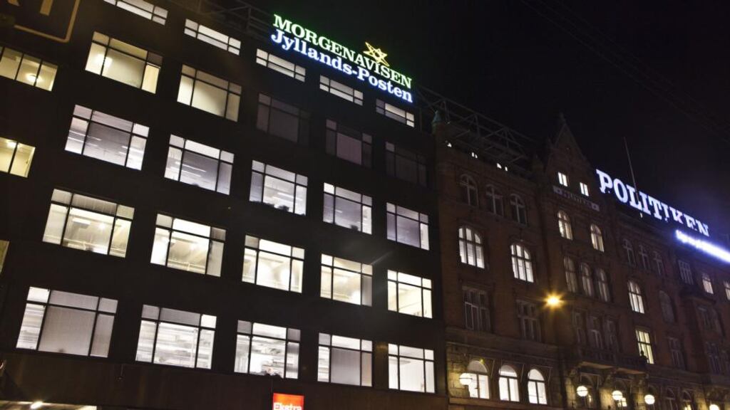 Offices of ‘Jyllands-Posten’ newspaper in Copenhagen: published cartoons of the Prophet Muhammad. Photograph: Martin Sylvest Andersen/AFP/Getty Images
