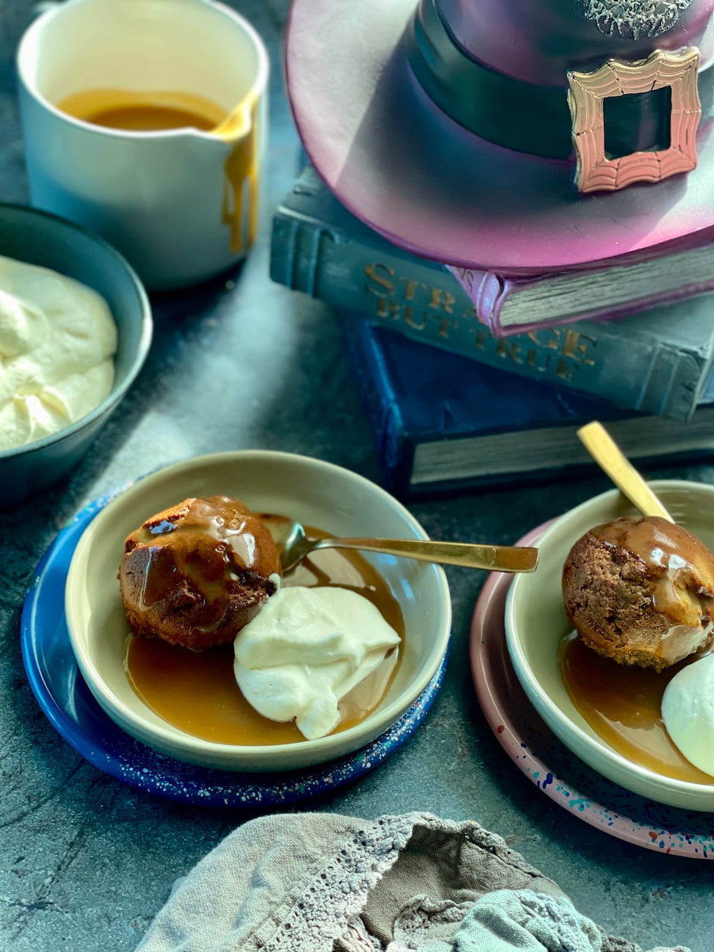 Sticky Toffee Pumpkin cakes with maple salted caramel