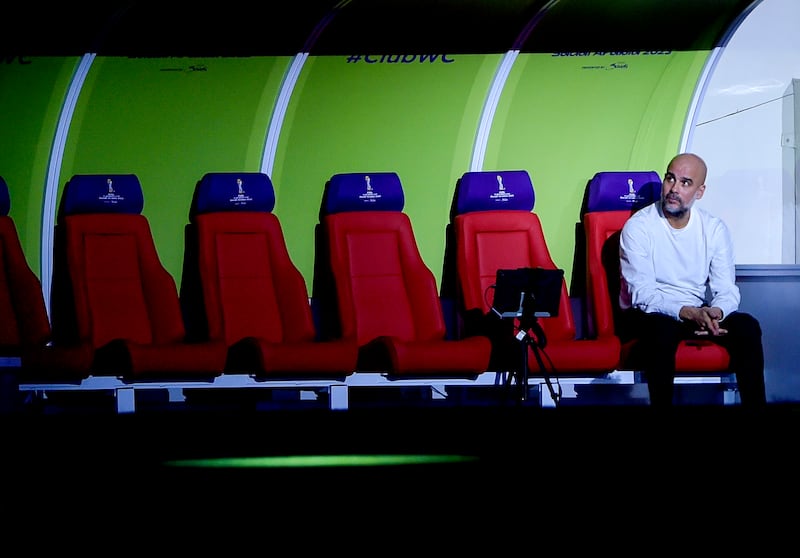 Manchester City manager Pep Guardiola at the Fifa Club World Cup semi-final match between Manchester City and Urawa Red Diamonds in Jeddah, Saudi Arabia on December 19th. Photograph: PA Wire