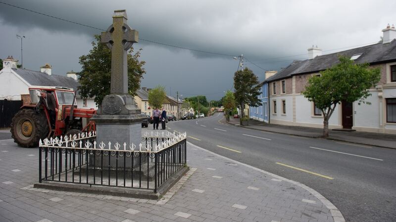 Local man Paddy Creggy getting out of his tractor in Finea, County Westmeath. Photograph: Barry Cronin